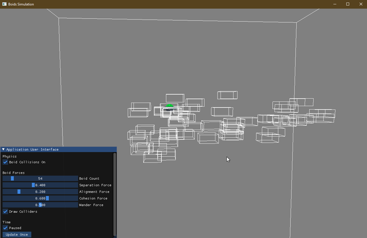 Boids Simulation Colliders