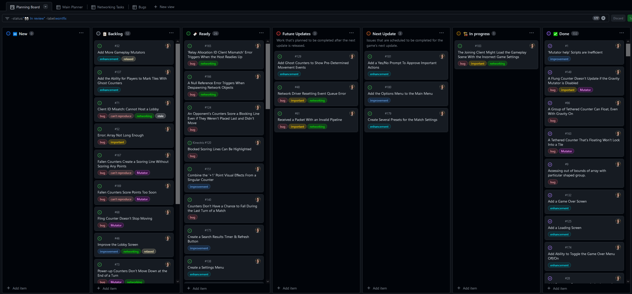 GitHub Planning Board